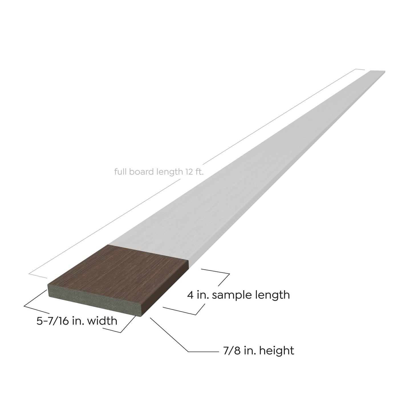 12 ft Denali Decking - Square Edge - Dark Brown