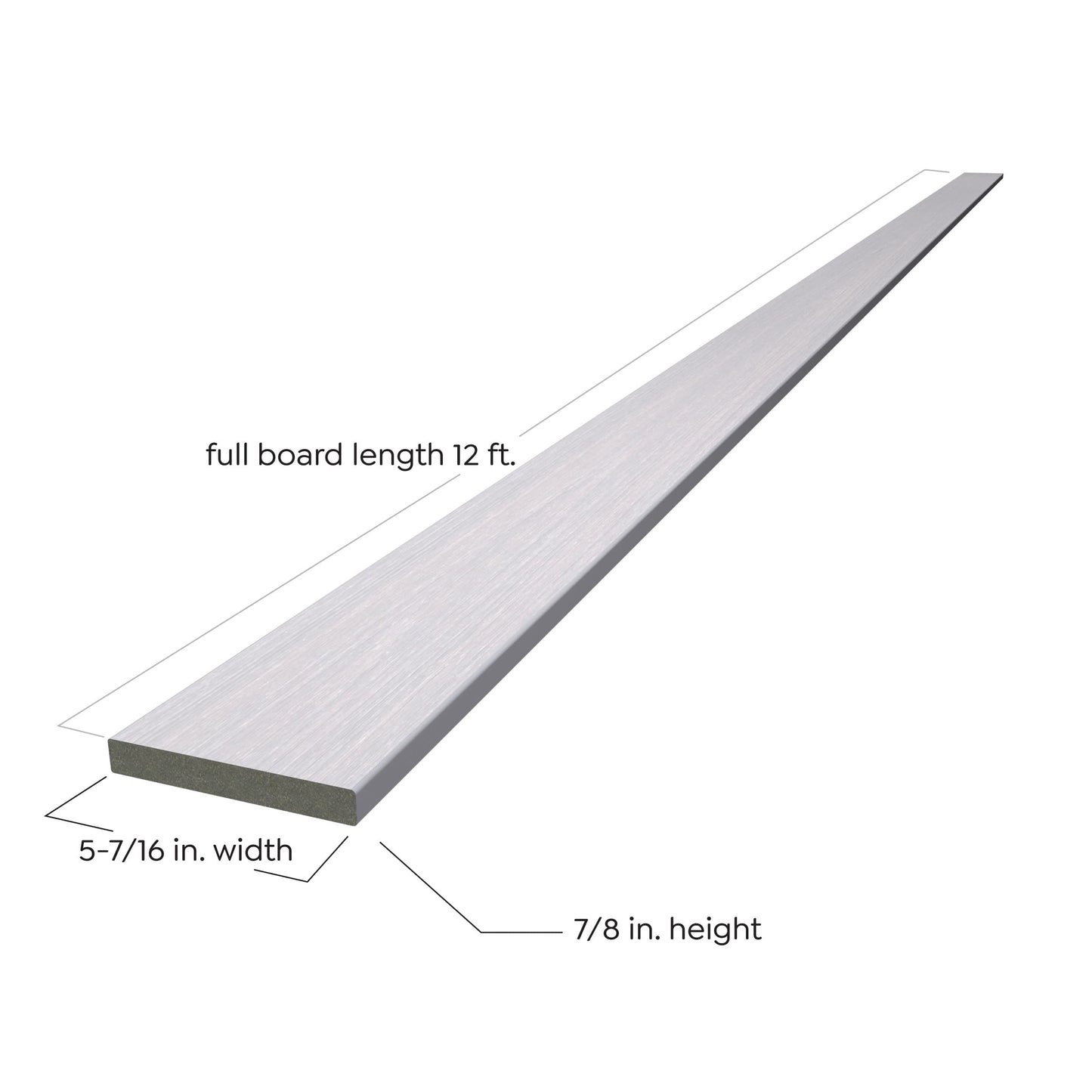 12 ft Glacier Decking - Square Edge - Light Gray