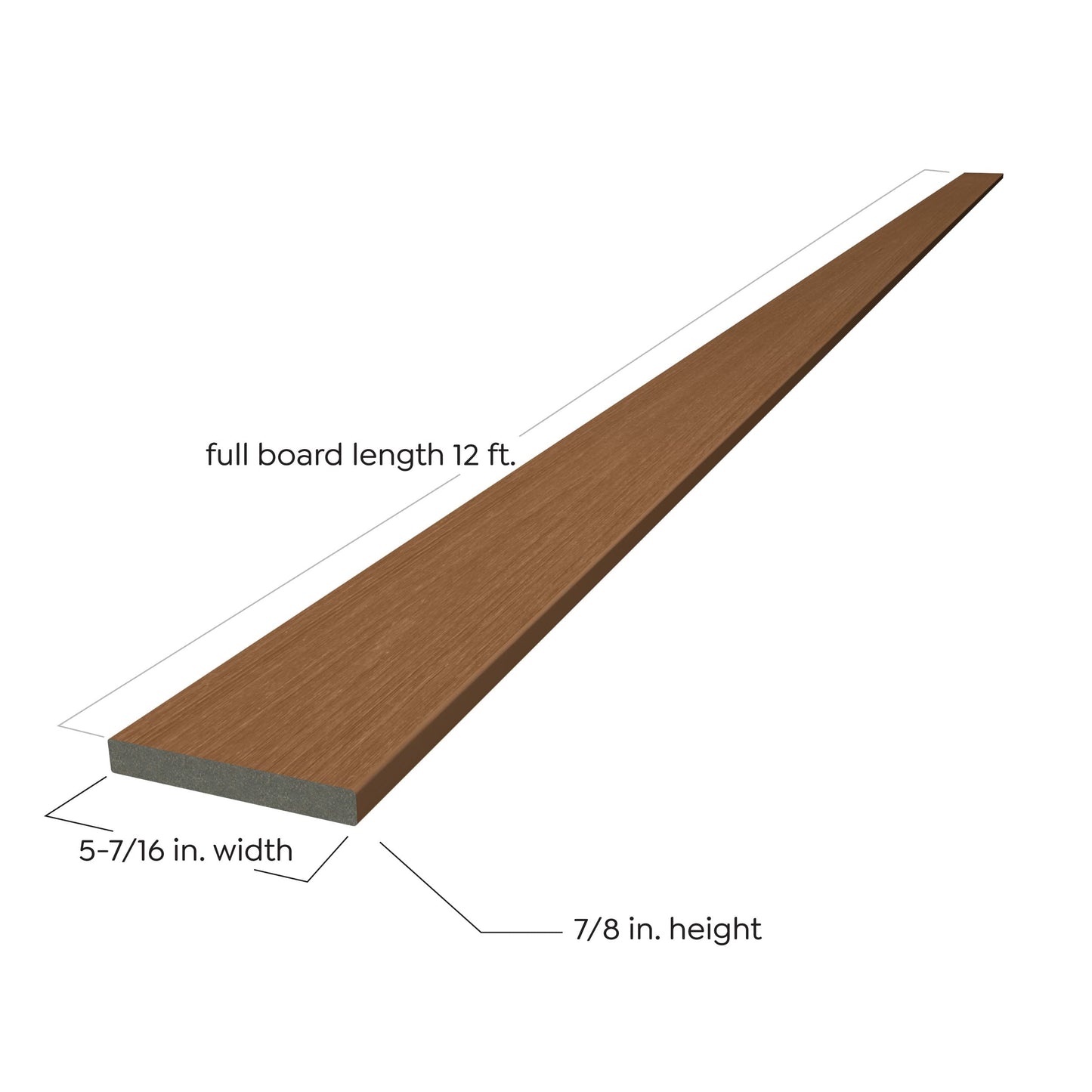 12 ft Sedona Decking - Square Edge - Saddle Brown