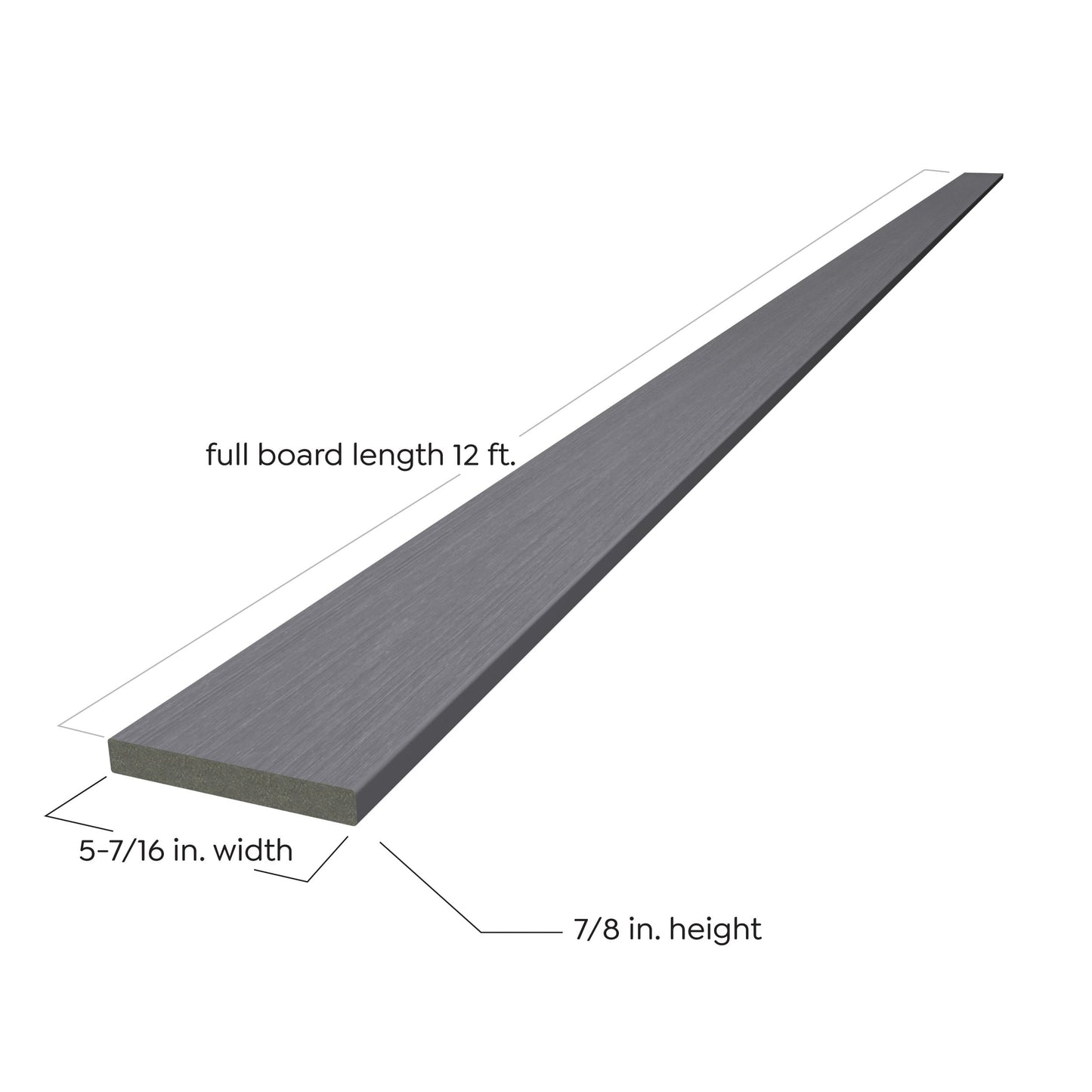 12 ft Yosemite Decking - Square Edge - Dark Gray