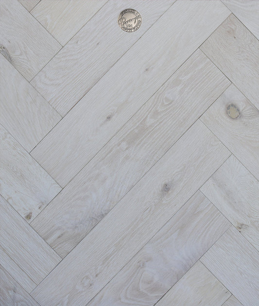 4" x 24" Herringbone - White Oak - Dark Gray Engineered Hardwood - HR18100