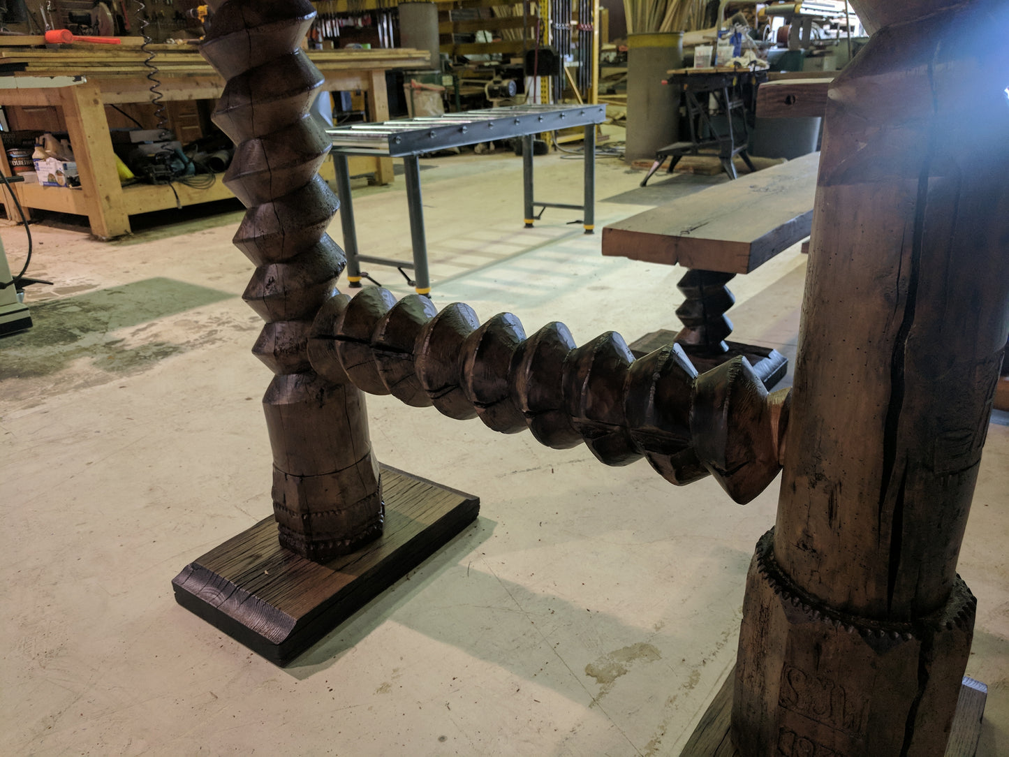 Wine Press Screws - Hand Carved - 17th Century