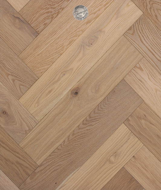 4" x 24" Herringbone - White Oak - Whitewashed Beige Engineered Hardwood - HR18308