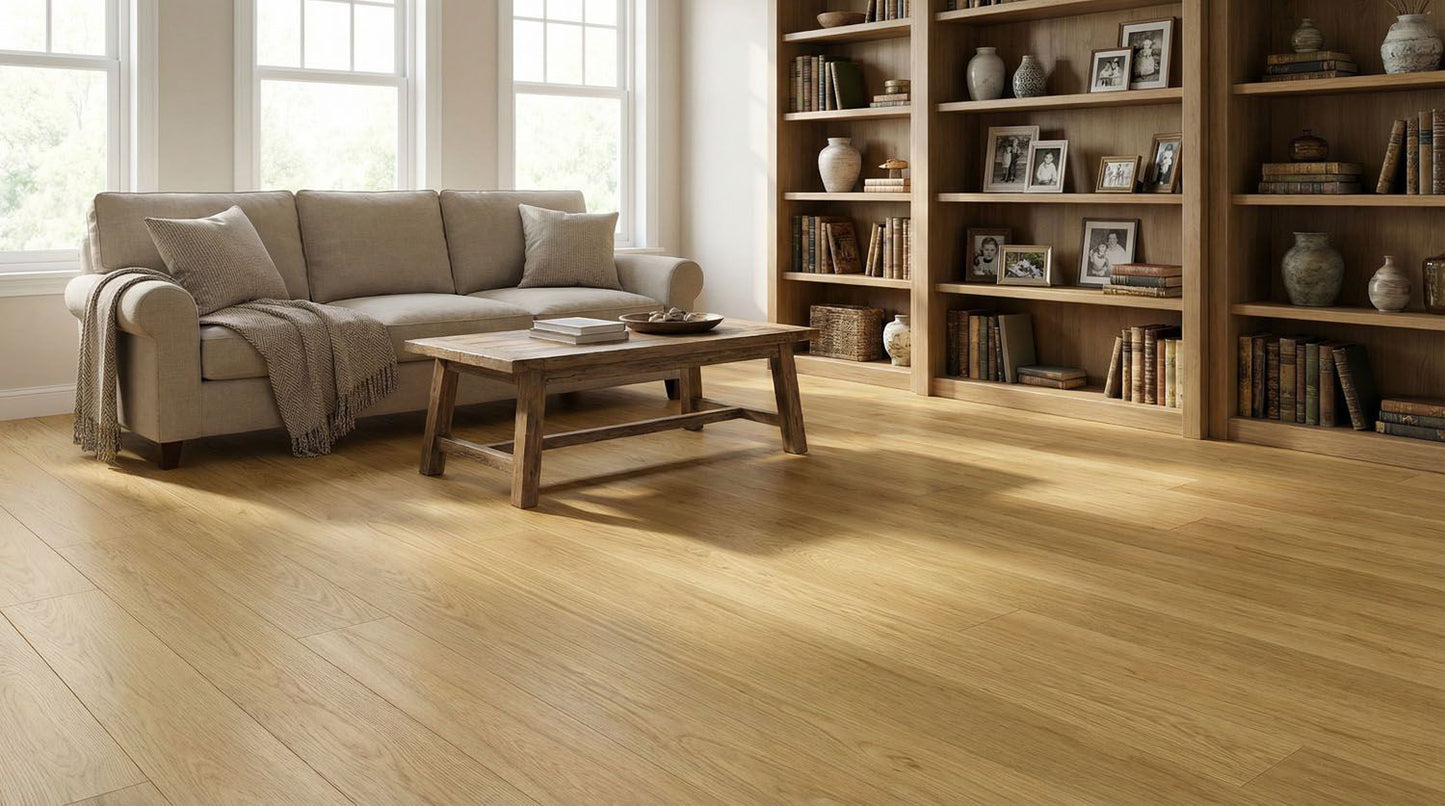 7.5 x 9/16 Select Grade French Oak - Prefinished Engineered Flooring - 3mm wear layer - Nat