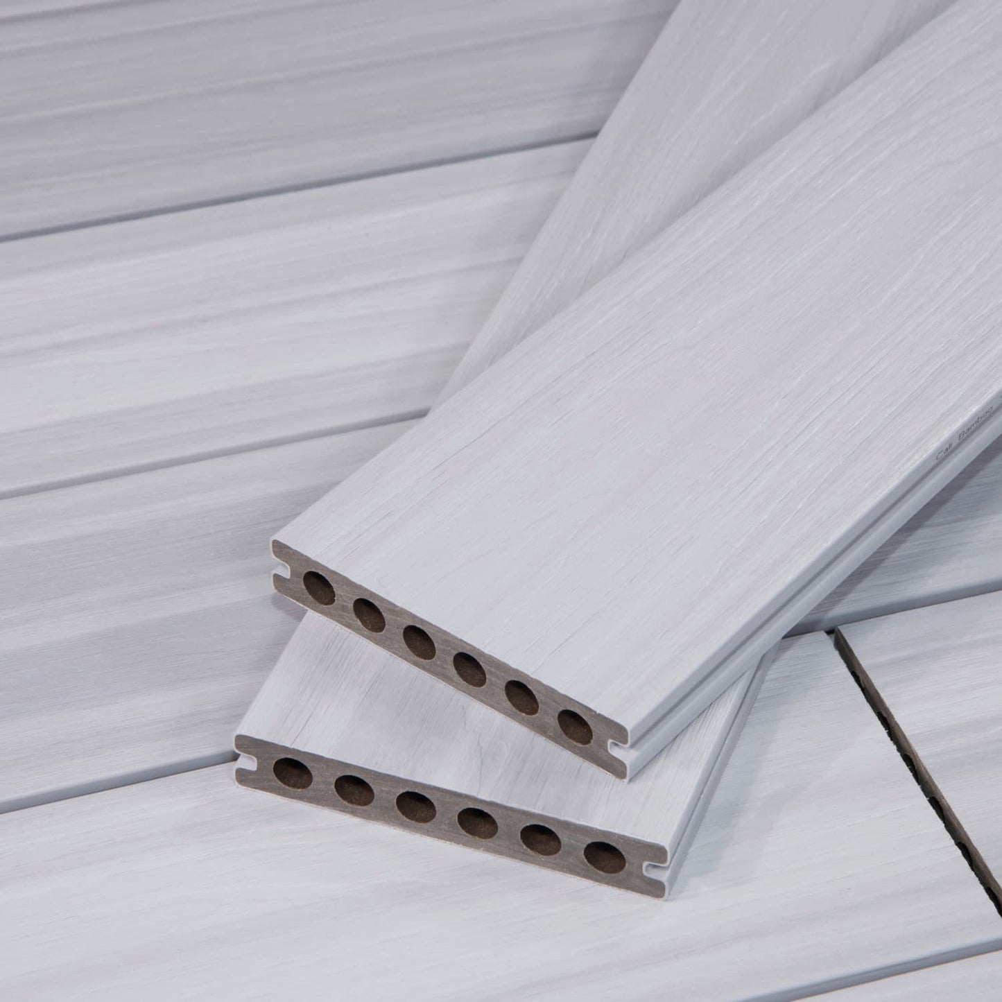 12 ft Glacier Decking - Grooved - Light Gray