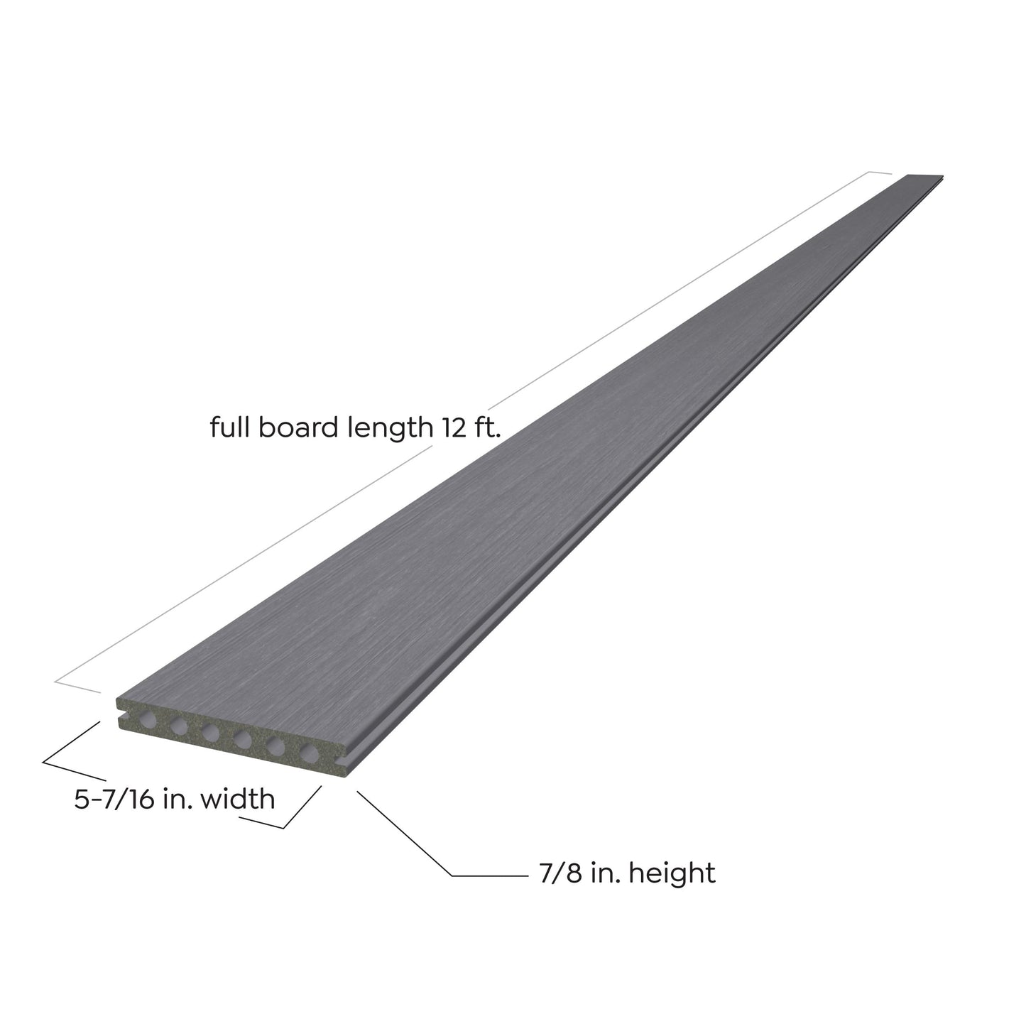12 ft Yosemite Decking - Grooved - Dark Gray