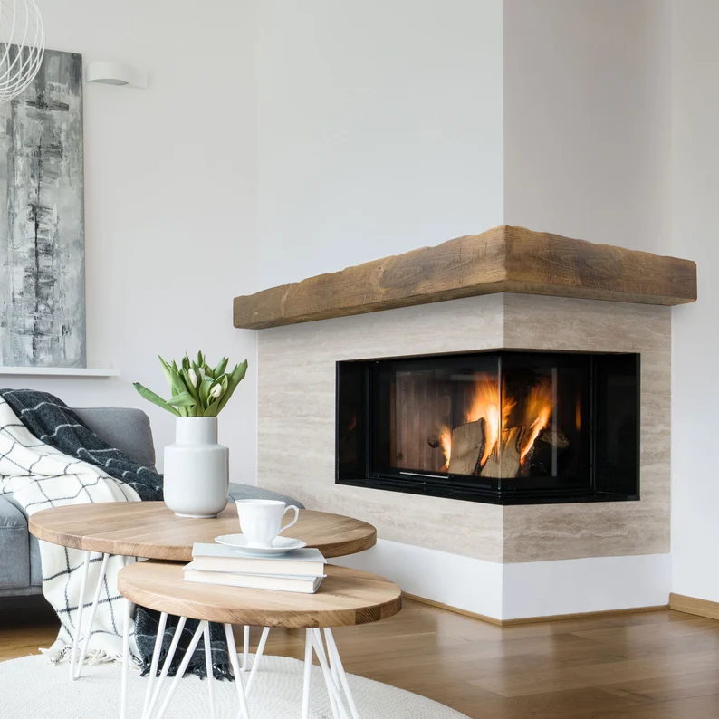 Wrap Around Fireplace Mantel - Solid Wood