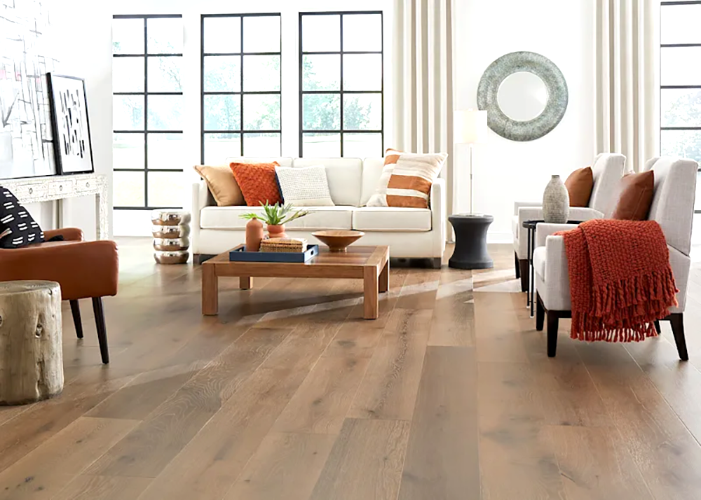 Distressed White Oak Flooring - Engineered - 9.5 inch super wide plank