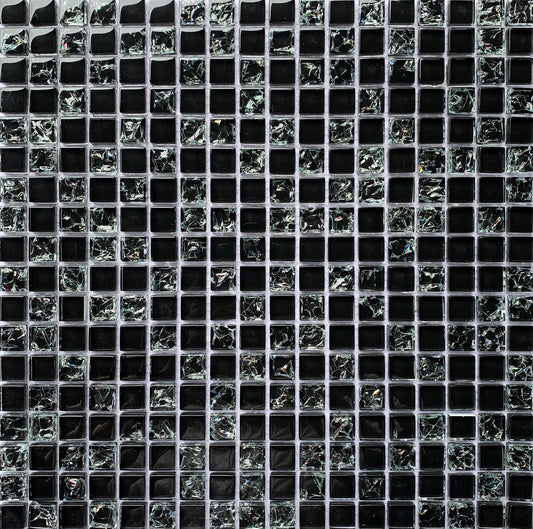 FF6011 - Black Luxury Glass Mosaic Tile