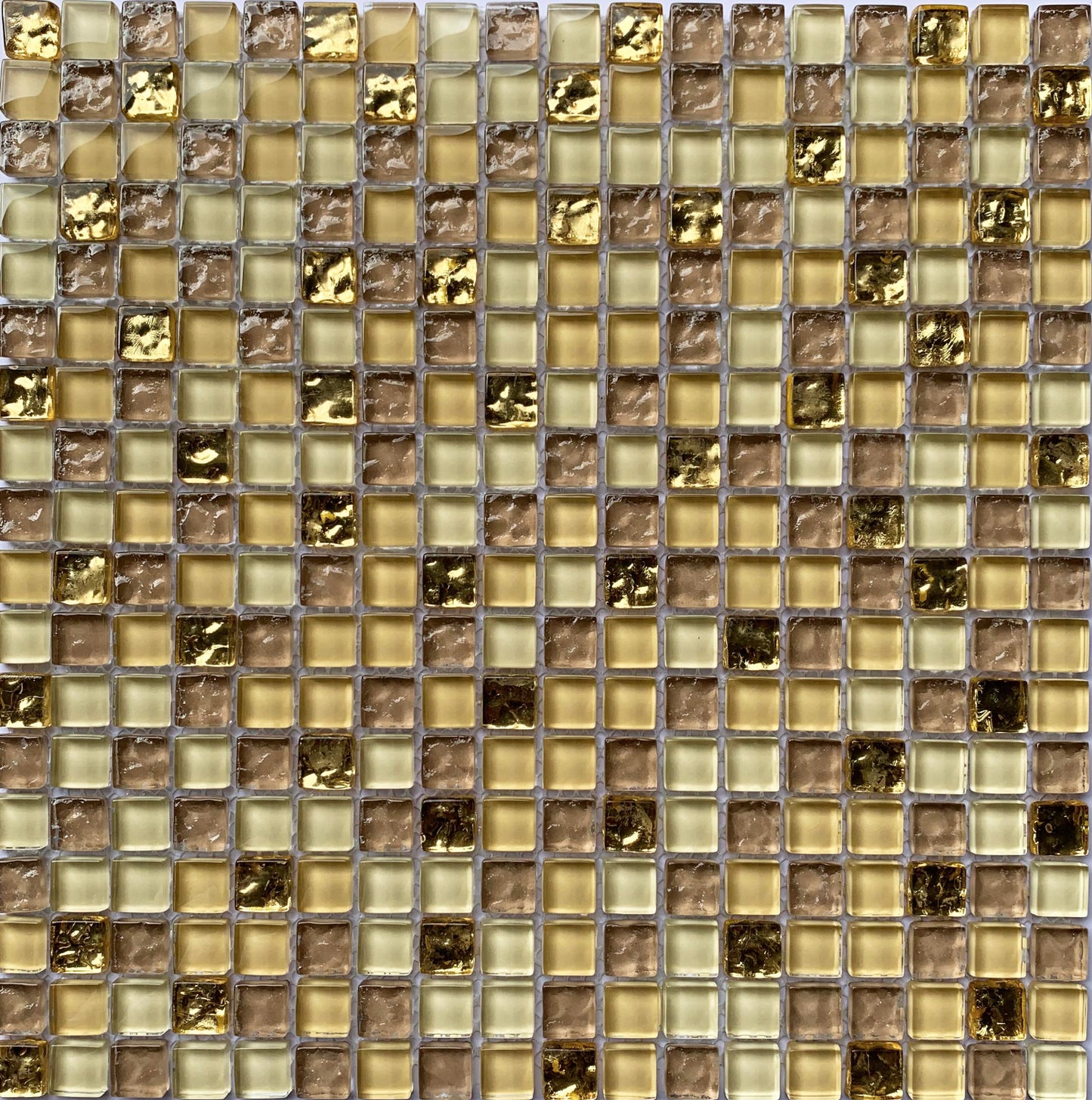 FF6012 - Gold and Brown - Glass Mosaic Pool Tile