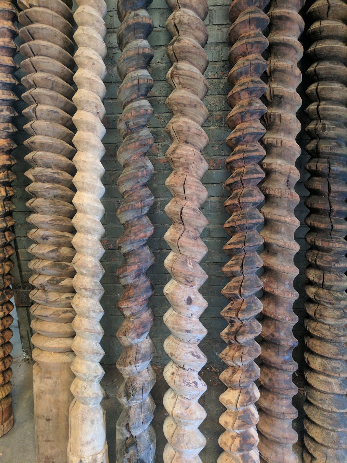 Wine Press Screws - Hand Carved - 17th Century