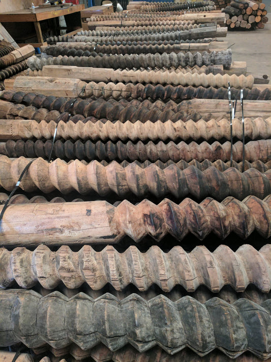 Tornillos para prensa de vino - Tallados a mano - Siglo XVII