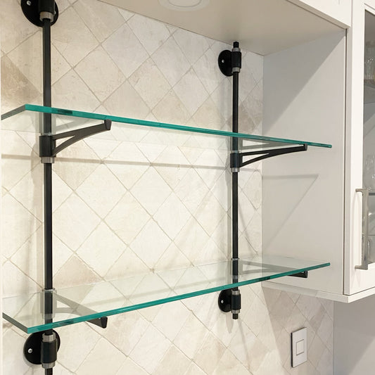 Modern Metal Shelves - Square Bracing - Black