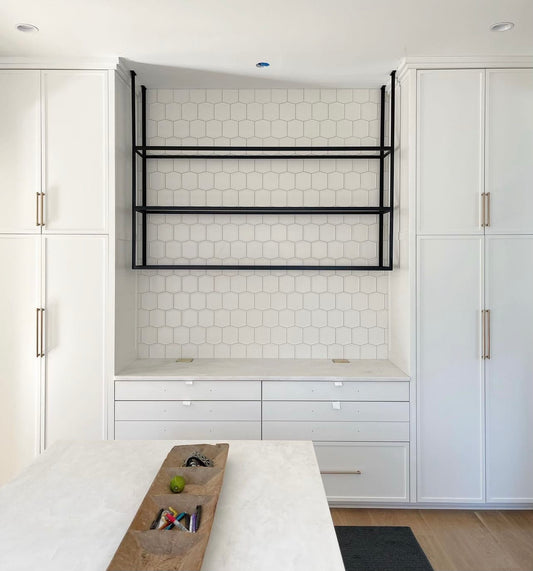 Modern Metal Shelves - Square Bracing - Black