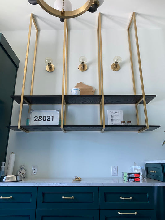 Modern Metal Shelves - Square Bracing - Gold & Black