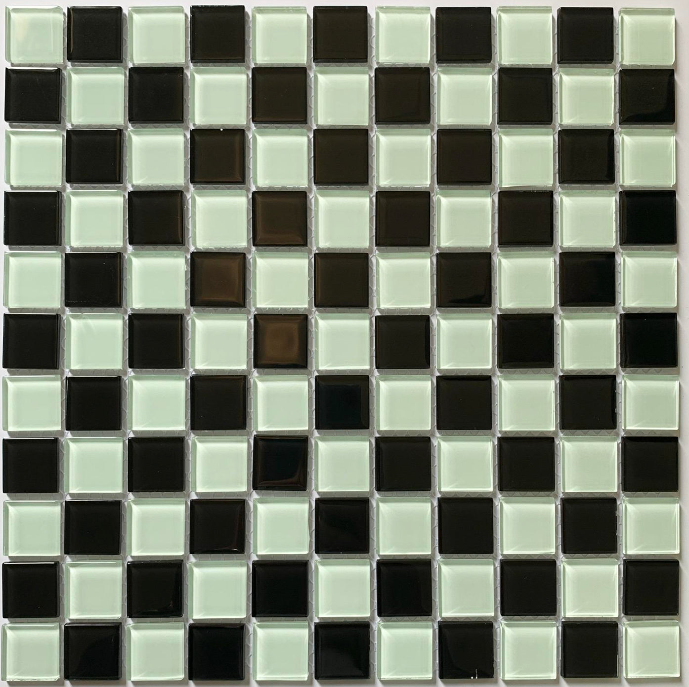 SL0088 - Checkered Black and White- Glass Mosaic Tile