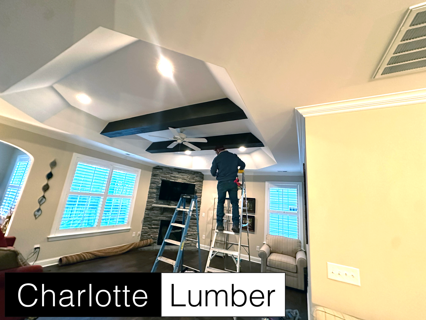 Faux Ceiling Beam Installation - Charlotte, NC
