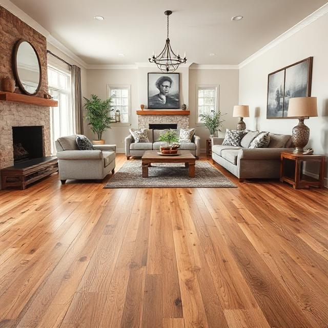 Solid 3/4 Red Oak Flooring - 8-12 ft Length x 6 inch width - Unfinished - Character