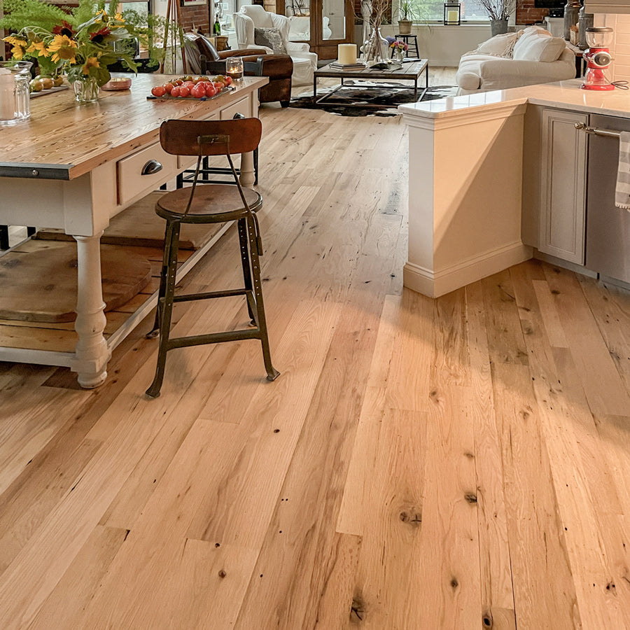 Solid 3/4 Red Oak Flooring - 8-12 ft Length x 6 inch width - Unfinished - Character