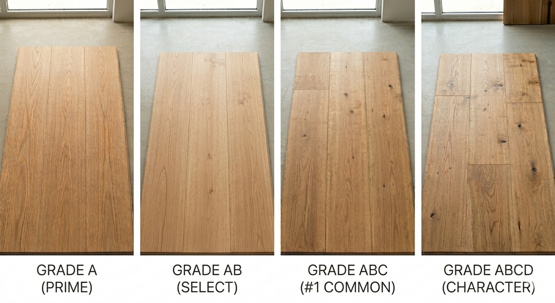 Floor Grade Comparison - Prime vs. Select vs. #1 common vs. Character