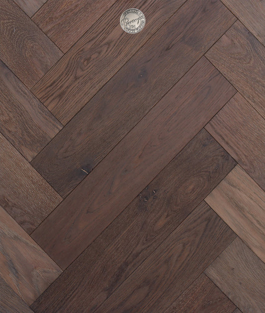 4" x 24" Herringbone - White Oak - Dark Brown Engineered Hardwood - HR18313