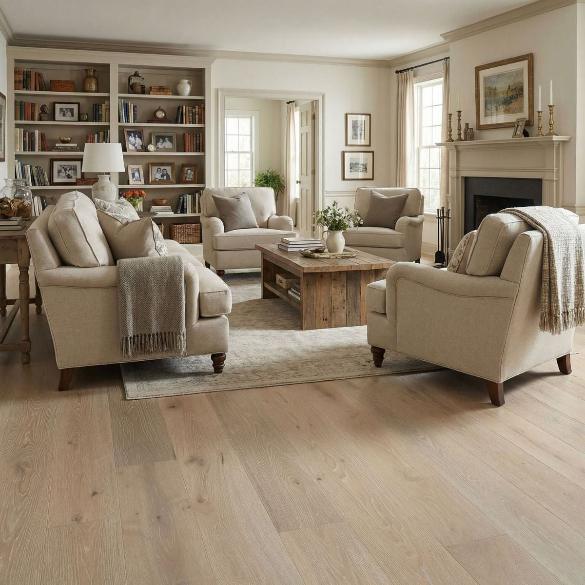 7.5 inch Imported French Oak Flooring - Engineered Antique White