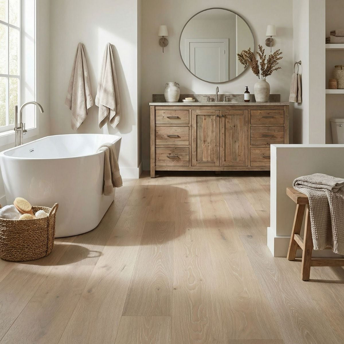 7.5 inch Imported French Oak Flooring - Engineered Antique White