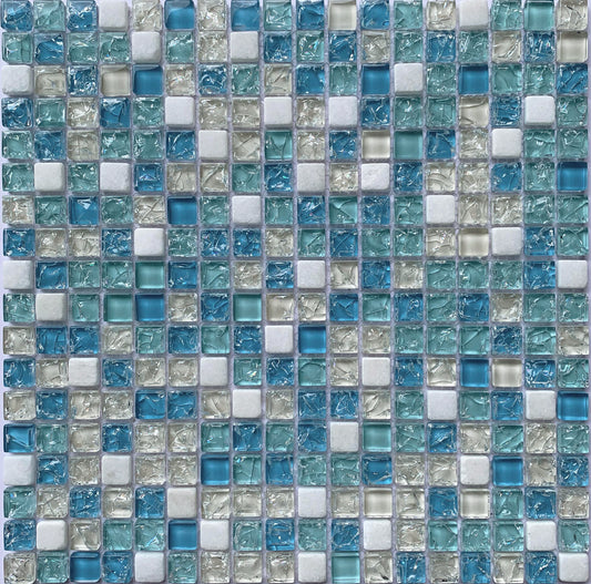 FF6004 - Teal Glass Mosaic Pool Tile
