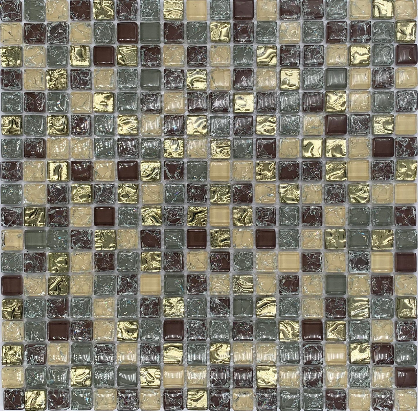 FF6007 - Gold Teal Luxury Glass Mosaic Pool Tile