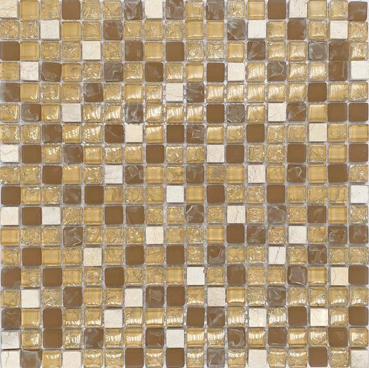 FF6008 - Gold Beige - Glass Mosaic Pool Tile