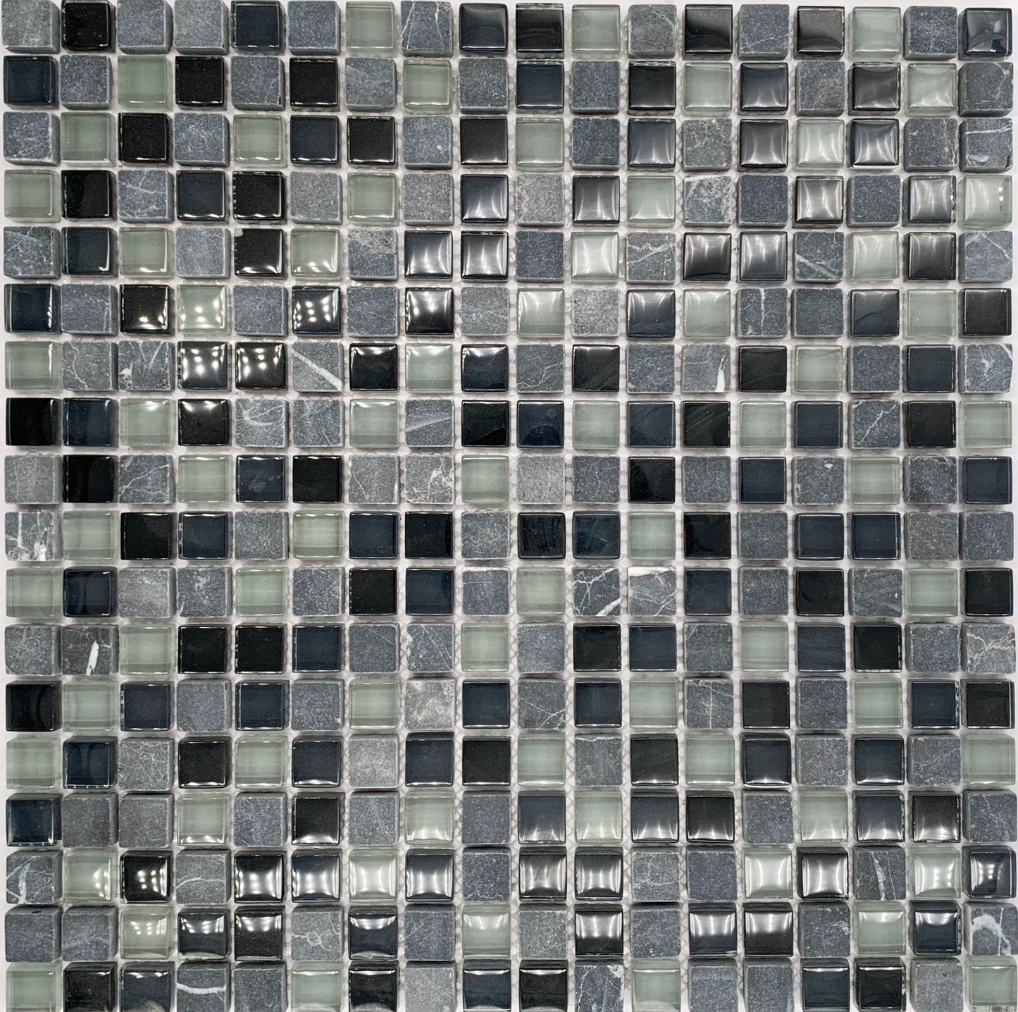 FF8016 - Black Jade Luxury Glass Mosaic Tile