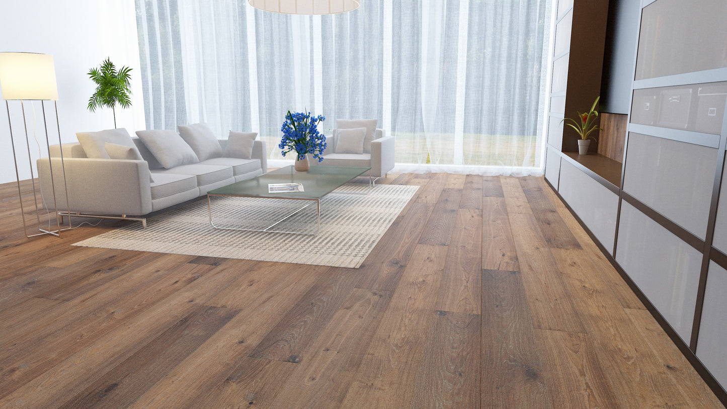 CALI - Knotty Barrel - European Oak - Engineered Flooring - 9.5 in. wide plank