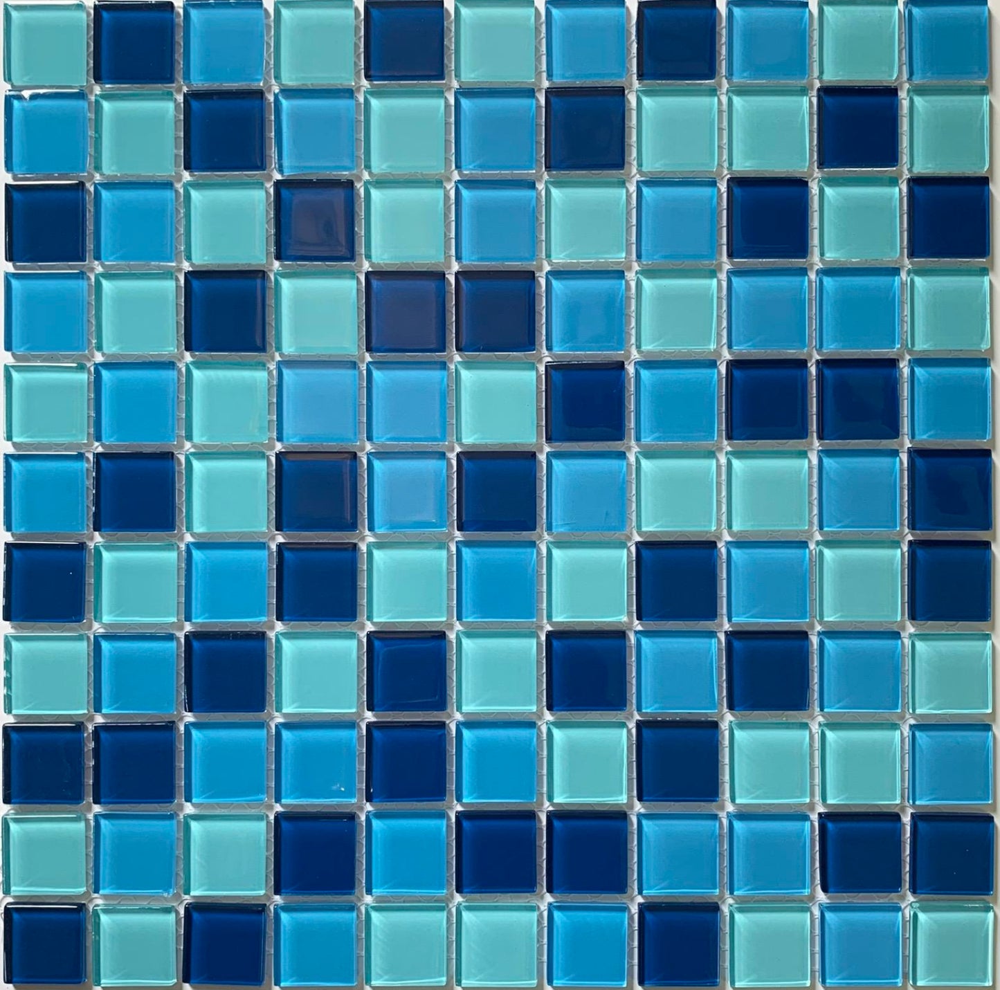 SL0079 - Dark Blue Mint - Glass Mosaic Pool Tile