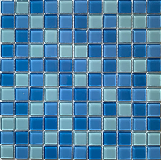 SL0082 - Blue Aqua - Glass Mosaic Pool Tile