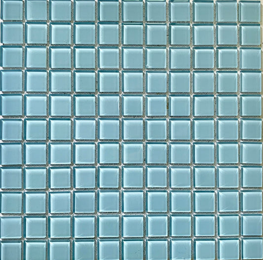 SL099 - Aqua Teal Iridescent Glass Mosaic Pool Tile
