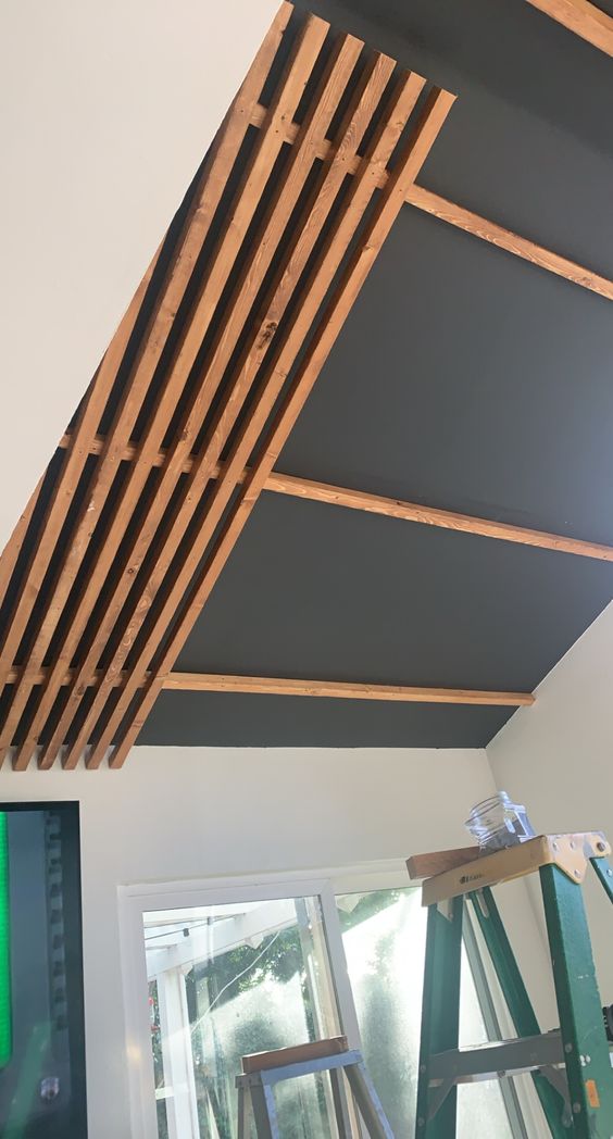 Diamond Pattern Wood Ceiling - Installation - Charlotte, NC