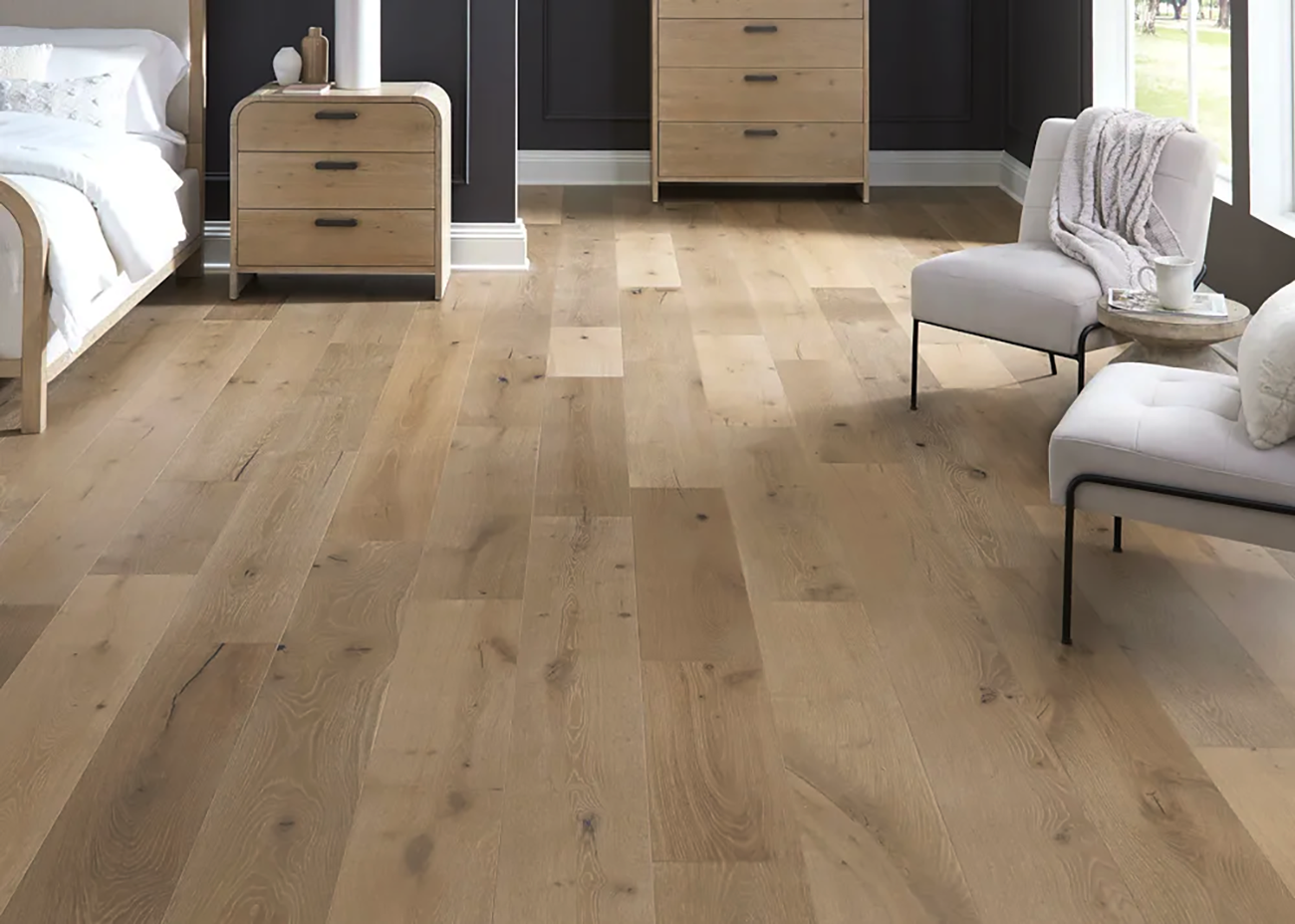 White Oak - Caramel Brown - Engineered Flooring - 9.5 inch wide plank